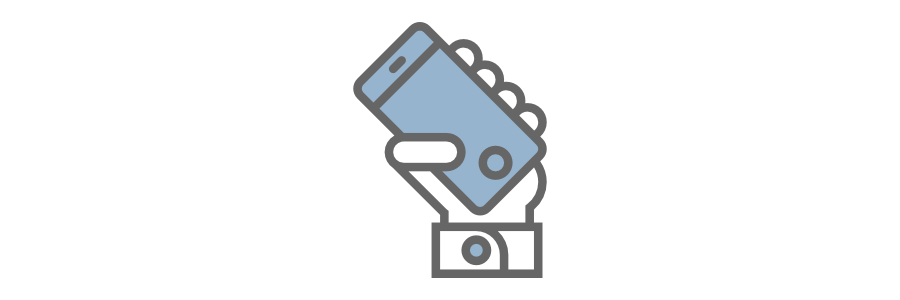 Fale com seus consumidores e aumente seus resultados Ícone de mão segurando celular